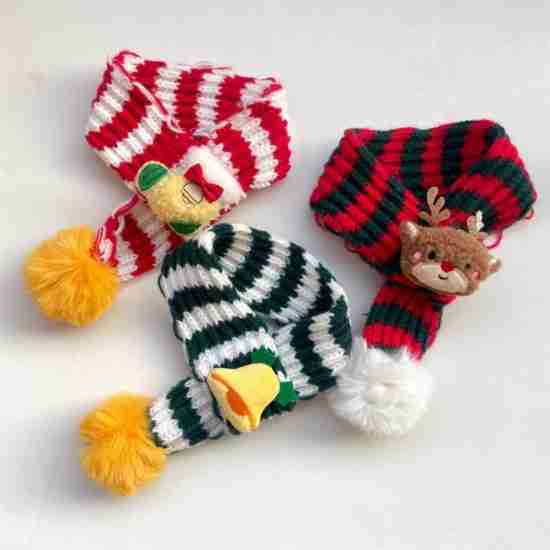 Knitted Christmas Cartoon Scarf - 相册1