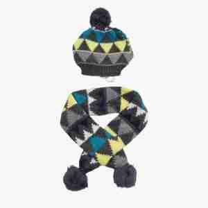 Knitted Christmas Hat & Scarf Set