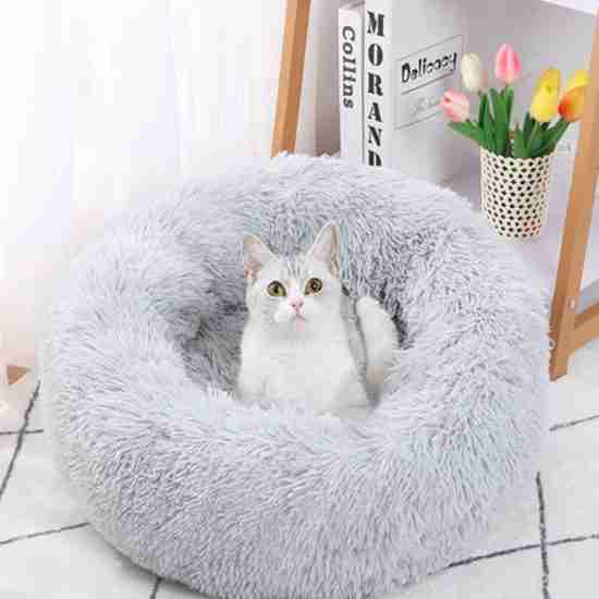 Wholesale Round Plush Pet Bed - Winter Warm for Cats/Dogs - 相册4