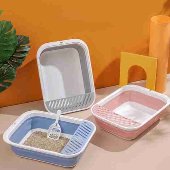 New XL Foldable Semi-Enclosed Cat Litter Box - Anti-Splash - 相册1 New XL Foldable Semi-Enclosed Cat Litter Box - Anti-Splash - 相册1