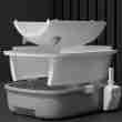 Jumbo Full-Enclosed Foldable Cat Litter Box - Odor-Proof Anti-Splash - 相册4