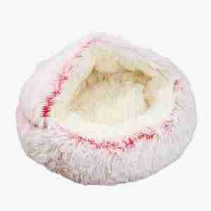 Shell-Shaped Plush Semi-Closed Pet Bed for Cats/Dogs