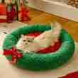 Semi-Closed Christmas Pet Nest - Warm Dog/Cat Bed Wholesale - 相册2