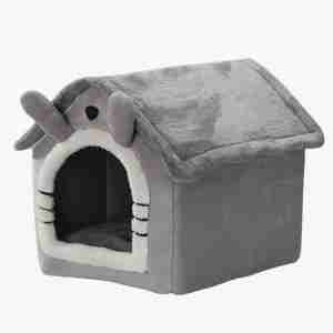 All - Season Pet House (Cats/Dogs, Enclosed, Removable Bed)