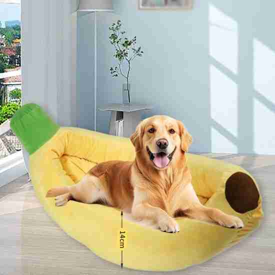 Banana-Shaped 4-Season Pet Mat - Washable Warm Pet Bed - 相册3 Banana-Shaped 4-Season Pet Mat - Washable Warm Pet Bed - 相册3