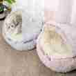 Shell-Shaped Plush Semi-Closed Pet Bed for Cats/Dogs - 相册3
