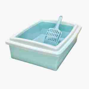 Semi-Enclosed Square Cat Litter Box (with Scoop）
