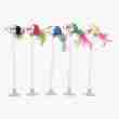 Wholesale Suction Cup Spring Feather Cat Teaser (Colorful Mouse Design, In-Stock)