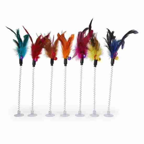 Wholesale Suction Cup Spring Feather Cat Teaser (Colorful Mouse Design, In-Stock) - 相册2